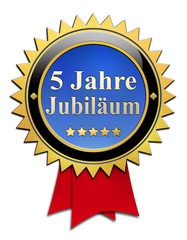 Button 5 Jahre Jubiläum