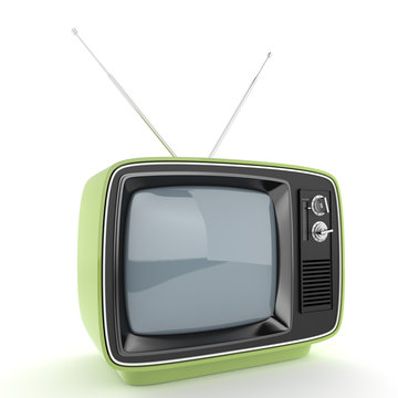 green retro TV perspective