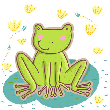 Cartoon frog in vector