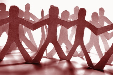 paper people having a party