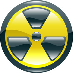Fototapeta premium Glossy shint radiation symbol icon