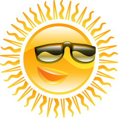 Smiling sun with sunglasses illustration