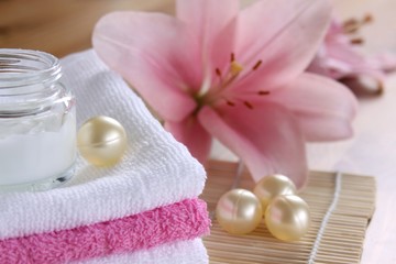 baden lilie handtücher entspannung