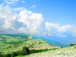 Fototapeta premium beautiful landscape (big mountain and blue sky)