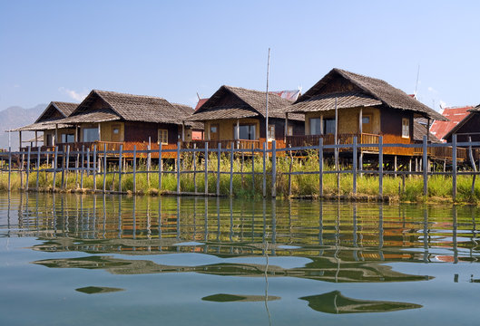 Stilt bungalows - Inle lake, Myanmar