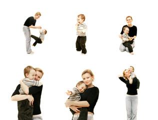 Obraz premium mother and son over white
