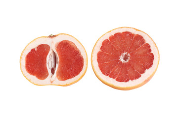 Wonderful grapefruit on a white.