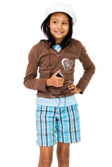 Girl Listening To Mp3 Player