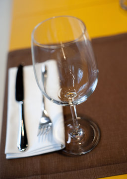 Expensive table set in restaurant, shallow dof