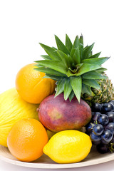fresh fruits on a plate