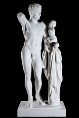Classic white marble statue Hermes and the Infant Dionysus