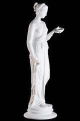 Classic white marble statue of Hebe, the goddess of youth