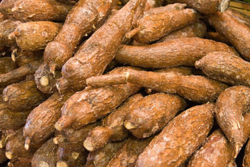 background made of fresh cassava