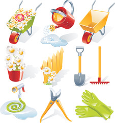 Vector gardening icon set © Taras Livyy