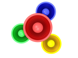 colorful speakers