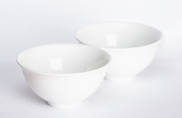 two bowls on white background