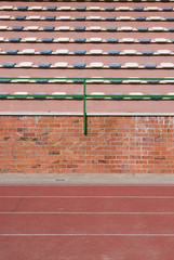 Stadium seats and tracks