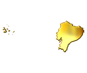 Ecuador 3d Golden Map