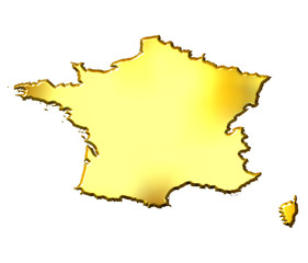 France 3d Golden Map