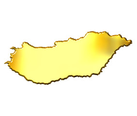 Hungary 3d Golden Map