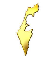 Israel 3d Golden Map