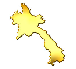 Laos 3d Golden Map