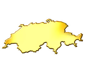 Obraz premium Switzerland 3d Golden Map