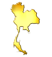 Obraz premium Thailand 3d Golden Map