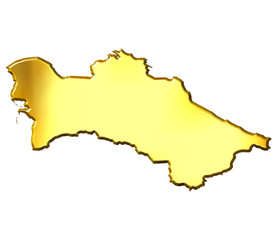 Obraz premium Turkmenistan 3d Golden Map