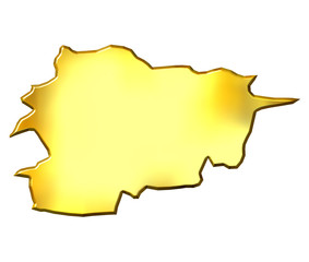 Obraz premium Andorra 3d Golden Map