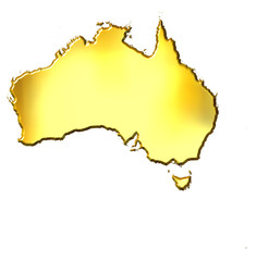 Australia 3d Golden Map