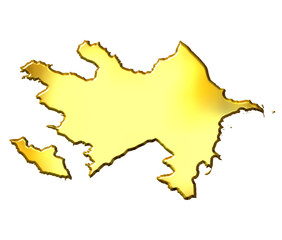 Azerbaijan 3d Golden Map