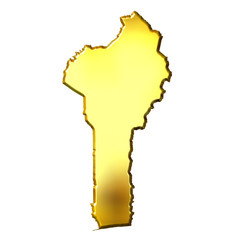Benin 3d Golden Map