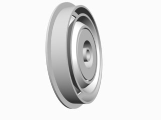 3D rendered ball bearing isolated on white