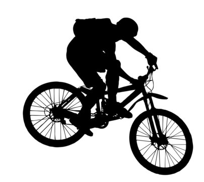 Vector Jump With A Mountain Bike - Silhouette