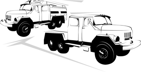 Vector-illustration of the big truck on a white background