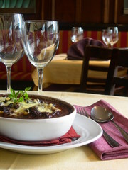 Corn flour cooked with truffle in a Italian fancy restaurant