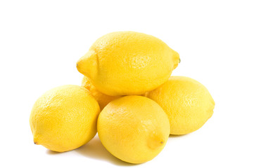 fresh lemons isolated on white background