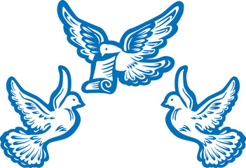 Obraz premium Vector illustration of flying dove