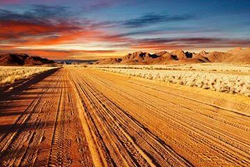 Zelfklevend Fotobehang Kalahari-woestijn, Namibië © Dmitry Pichugin
