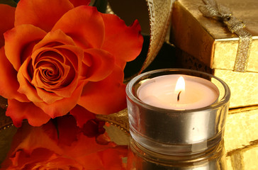 Rose and candle