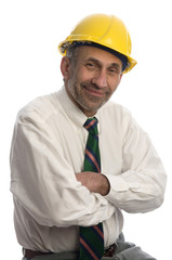 contractor construction man with hard hat senior executive
