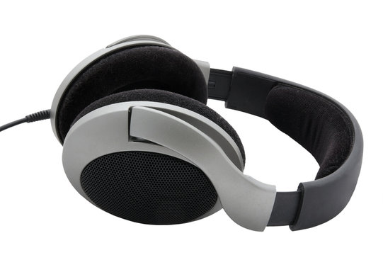 photo of headphones isolated on white background