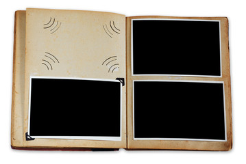 Vintage photo album with empty photos