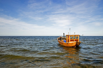 Fototapeta premium Fischkutter vor Usedom