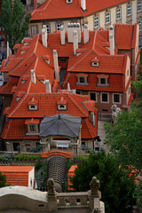 red tiled roofs