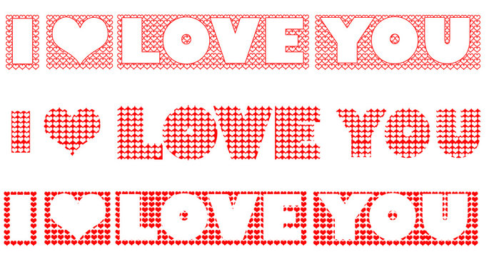 Fototapeta Three inscriptions with love