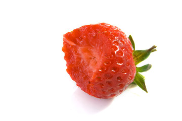 Half eaten strawberry