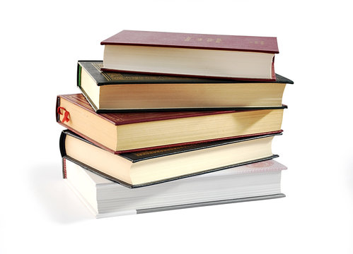Pile of books isolated over white with clipping path.