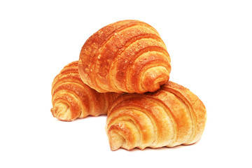 Fresh buns isolated on white.